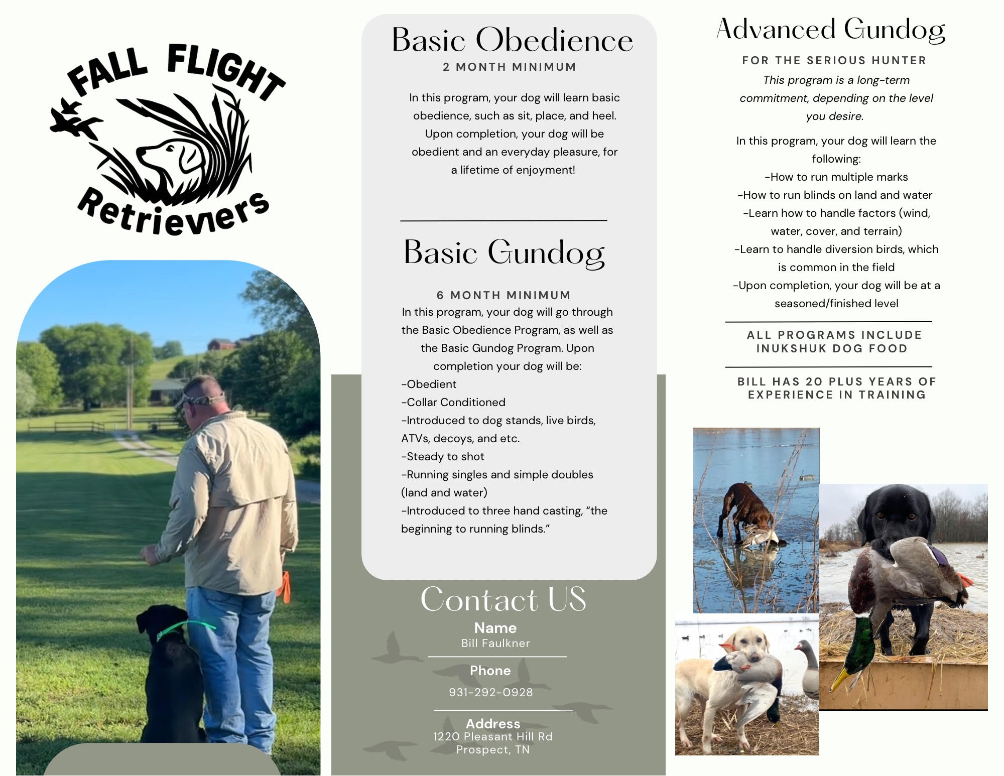 Fall Flight Retrievers flyer